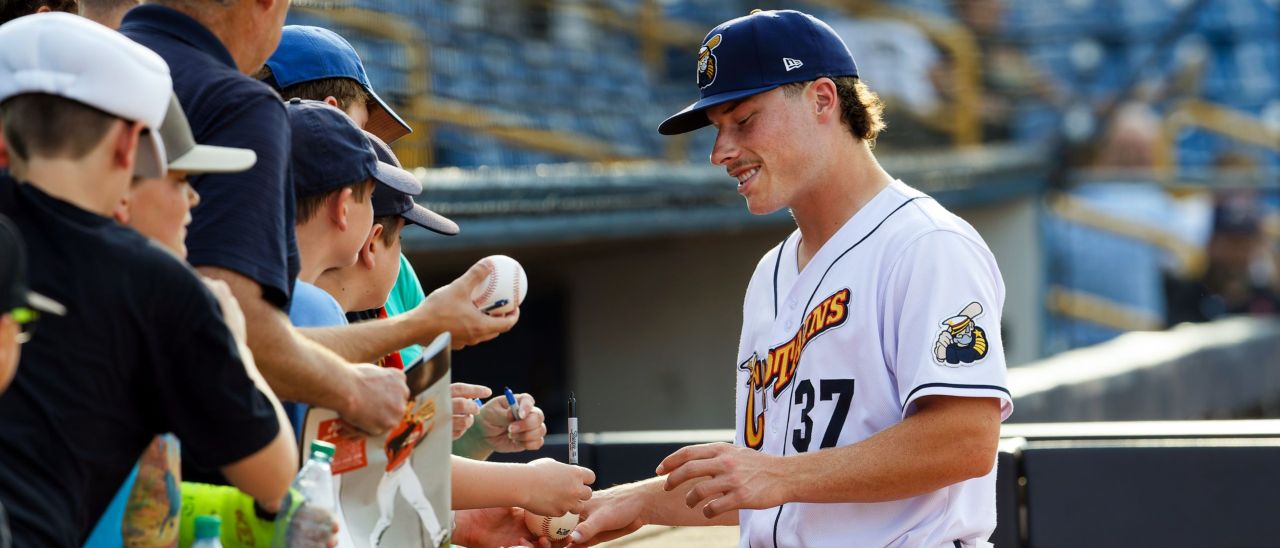 Guardians No. 1 pick Travis Bazzana (Photo by Eddie Kelly)